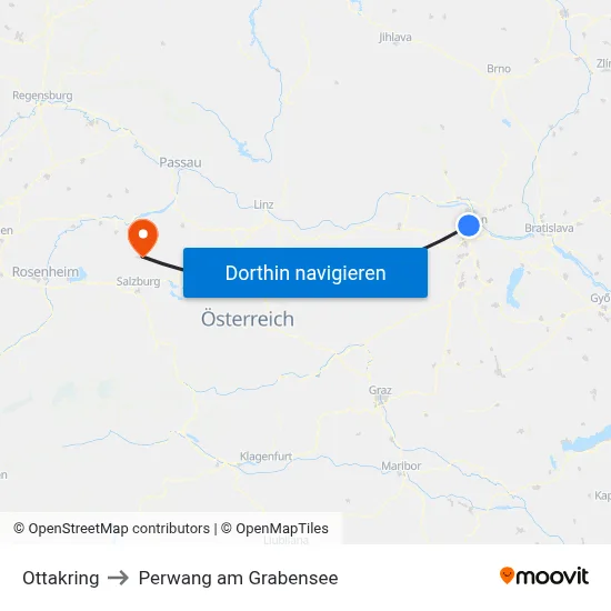 Ottakring to Perwang am Grabensee map