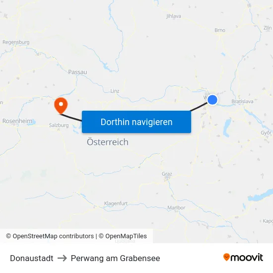 Donaustadt to Perwang am Grabensee map