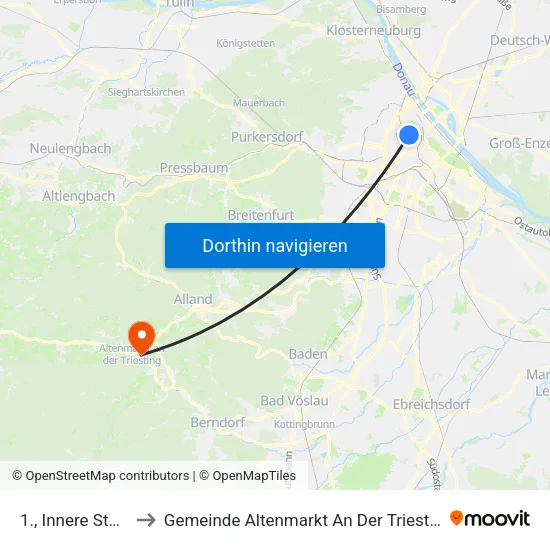 1., Innere Stadt to Gemeinde Altenmarkt An Der Triesting map