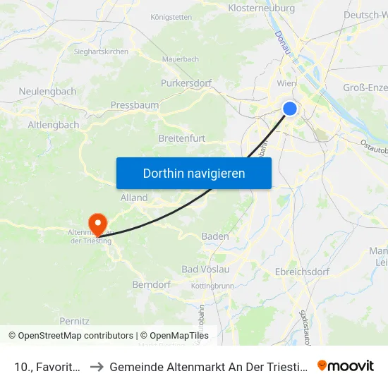 10., Favoriten to Gemeinde Altenmarkt An Der Triesting map