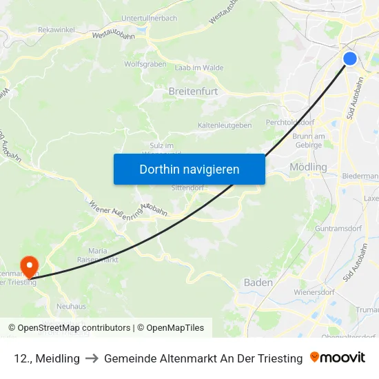 12., Meidling to Gemeinde Altenmarkt An Der Triesting map