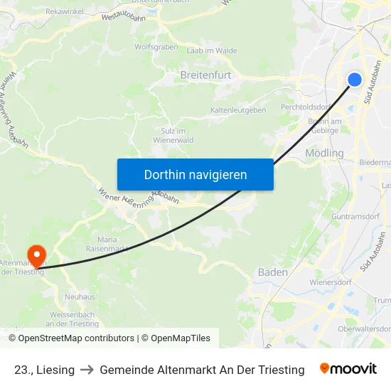 23., Liesing to Gemeinde Altenmarkt An Der Triesting map