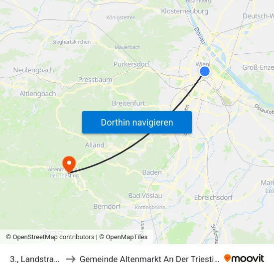3., Landstraße to Gemeinde Altenmarkt An Der Triesting map