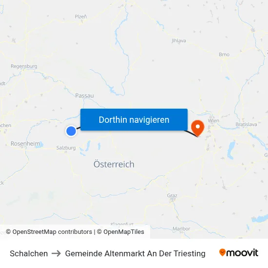 Schalchen to Gemeinde Altenmarkt An Der Triesting map
