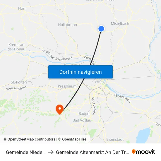 Gemeinde Niederleis to Gemeinde Altenmarkt An Der Triesting map