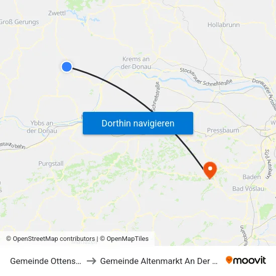 Gemeinde Ottenschlag to Gemeinde Altenmarkt An Der Triesting map