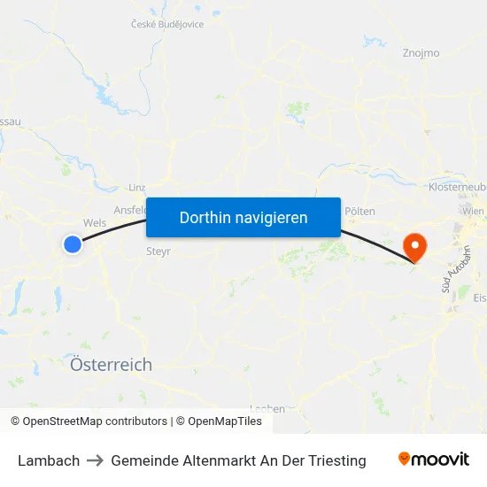 Lambach to Gemeinde Altenmarkt An Der Triesting map