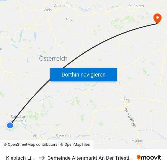 Kleblach-Lind to Gemeinde Altenmarkt An Der Triesting map