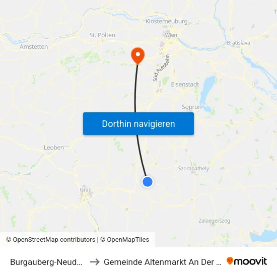 Burgauberg-Neudauberg to Gemeinde Altenmarkt An Der Triesting map