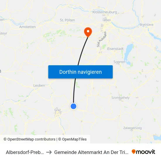 Albersdorf-Prebuch to Gemeinde Altenmarkt An Der Triesting map