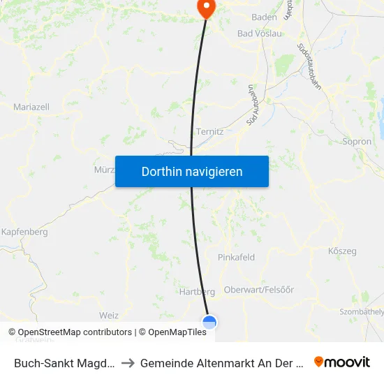 Buch-Sankt Magdalena to Gemeinde Altenmarkt An Der Triesting map