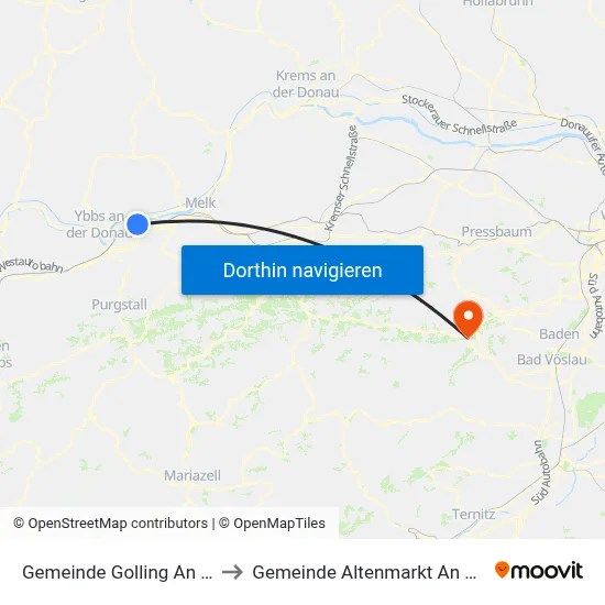 Gemeinde Golling An Der Erlauf to Gemeinde Altenmarkt An Der Triesting map