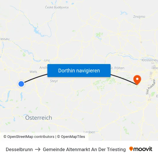 Desselbrunn to Gemeinde Altenmarkt An Der Triesting map