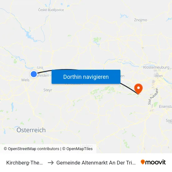 Kirchberg-Thening to Gemeinde Altenmarkt An Der Triesting map