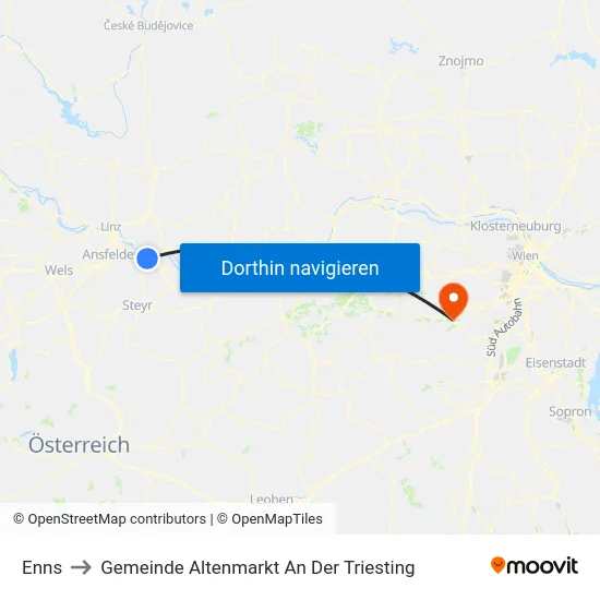 Enns to Gemeinde Altenmarkt An Der Triesting map