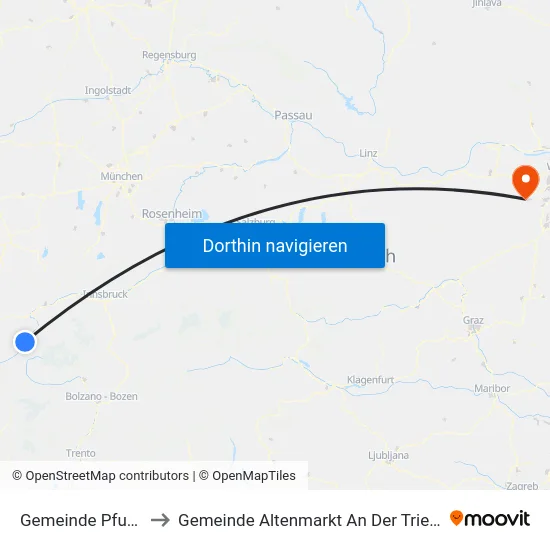 Gemeinde Pfunds to Gemeinde Altenmarkt An Der Triesting map