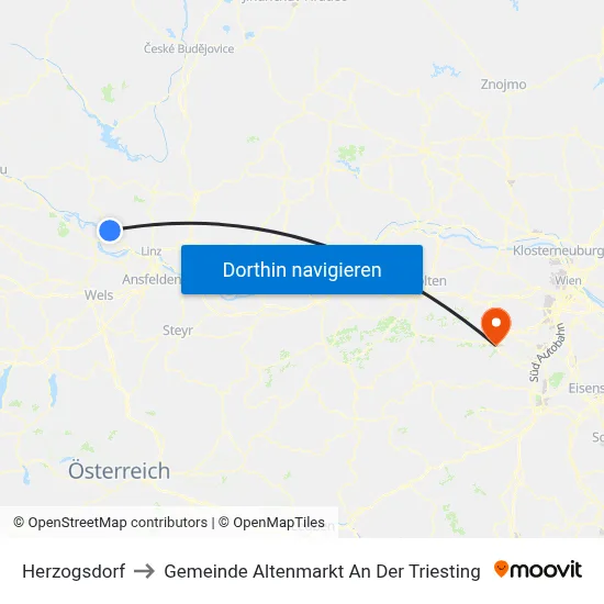 Herzogsdorf to Gemeinde Altenmarkt An Der Triesting map