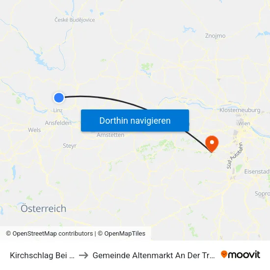 Kirchschlag Bei Linz to Gemeinde Altenmarkt An Der Triesting map