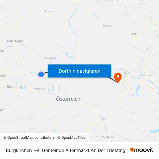 Burgkirchen to Gemeinde Altenmarkt An Der Triesting map