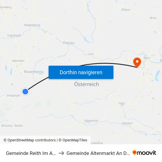 Gemeinde Reith Im Alpbachtal to Gemeinde Altenmarkt An Der Triesting map