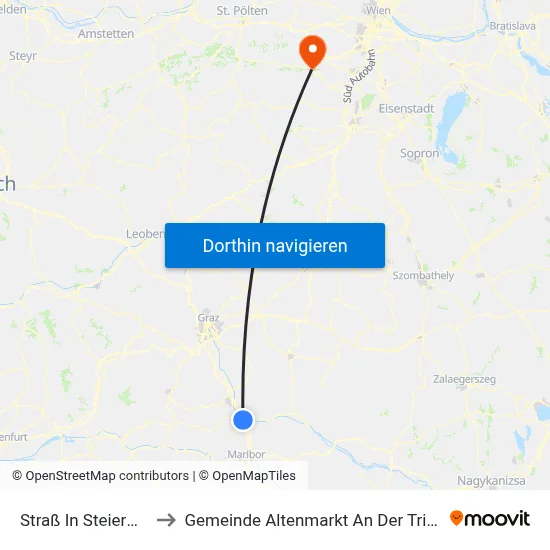Straß In Steiermark to Gemeinde Altenmarkt An Der Triesting map