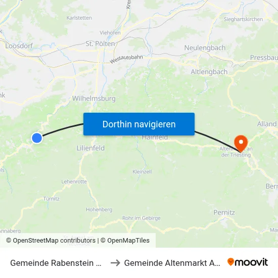 Gemeinde Rabenstein An Der Pielach to Gemeinde Altenmarkt An Der Triesting map