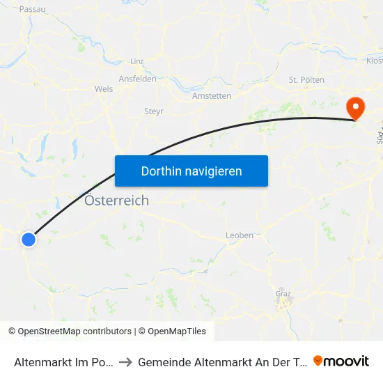 Altenmarkt Im Pongau to Gemeinde Altenmarkt An Der Triesting map