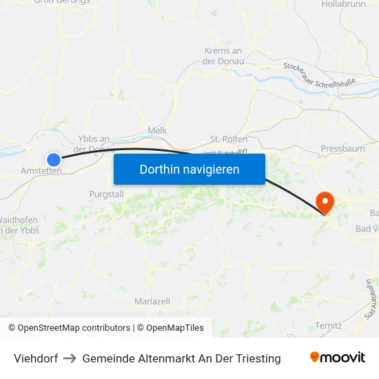 Viehdorf to Gemeinde Altenmarkt An Der Triesting map