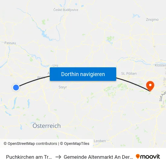 Puchkirchen am Trattberg to Gemeinde Altenmarkt An Der Triesting map