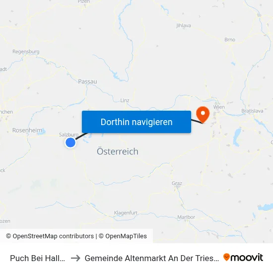 Puch Bei Hallein to Gemeinde Altenmarkt An Der Triesting map