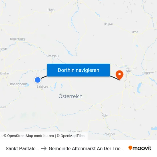 Sankt Pantaleon to Gemeinde Altenmarkt An Der Triesting map
