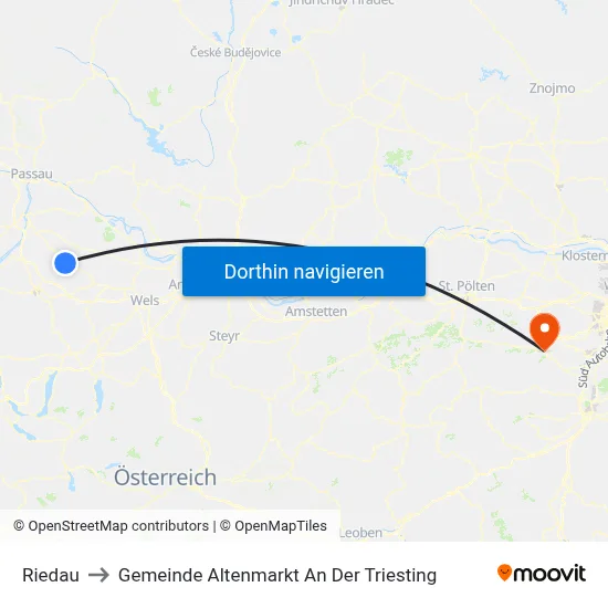 Riedau to Gemeinde Altenmarkt An Der Triesting map