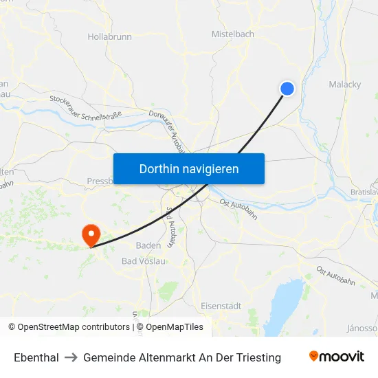 Ebenthal to Gemeinde Altenmarkt An Der Triesting map