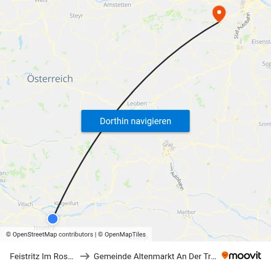 Feistritz Im Rosental to Gemeinde Altenmarkt An Der Triesting map