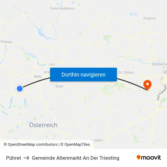 Pühret to Gemeinde Altenmarkt An Der Triesting map