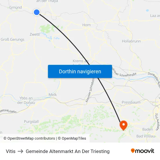 Vitis to Gemeinde Altenmarkt An Der Triesting map