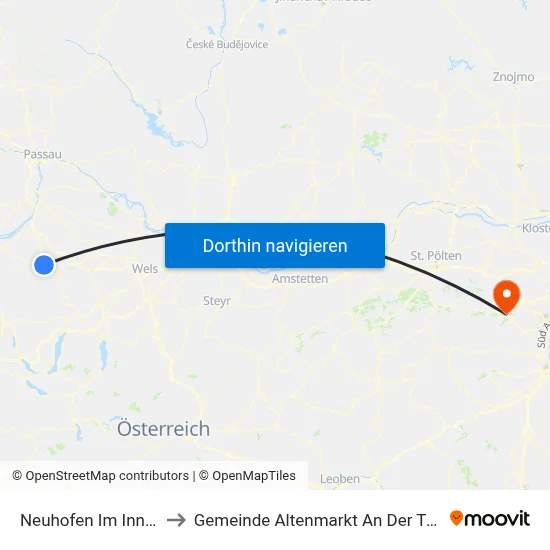 Neuhofen Im Innkreis to Gemeinde Altenmarkt An Der Triesting map