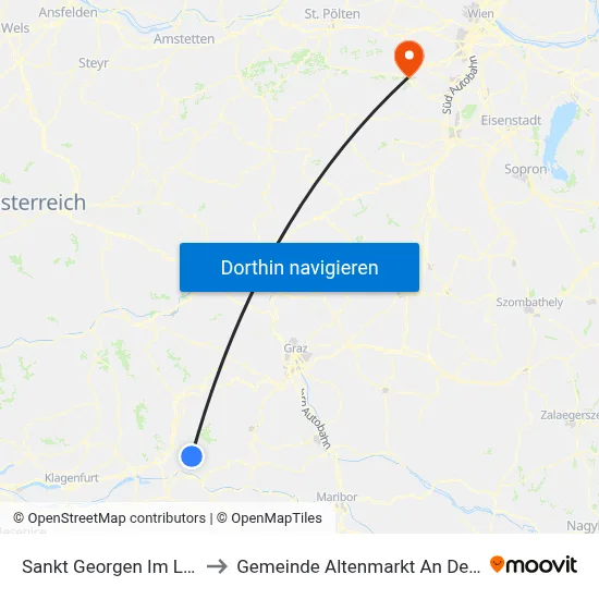 Sankt Georgen Im Lavanttal to Gemeinde Altenmarkt An Der Triesting map