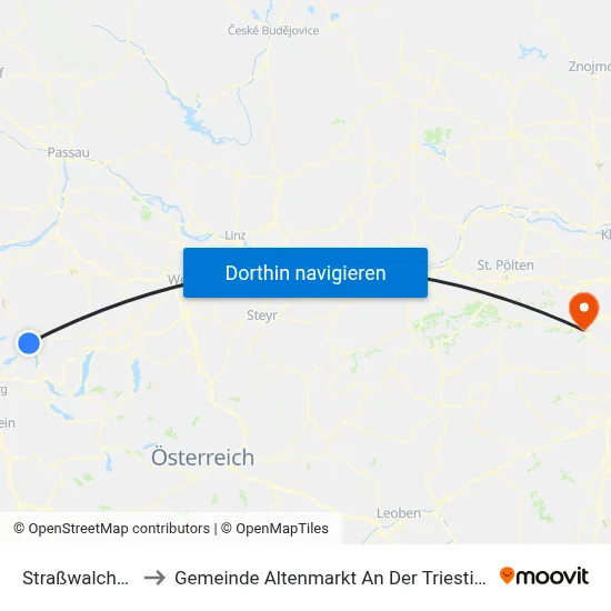 Straßwalchen to Gemeinde Altenmarkt An Der Triesting map