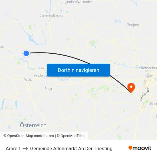 Arnreit to Gemeinde Altenmarkt An Der Triesting map