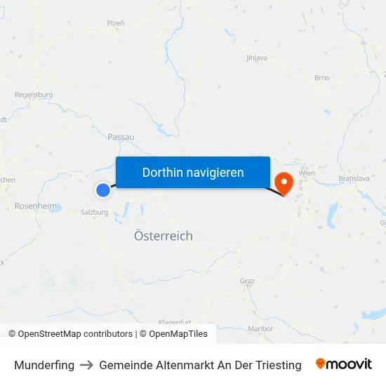 Munderfing to Gemeinde Altenmarkt An Der Triesting map