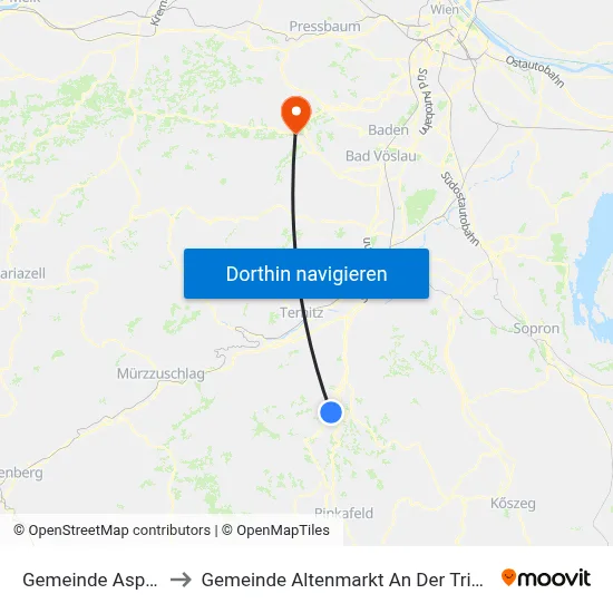 Gemeinde Aspang to Gemeinde Altenmarkt An Der Triesting map