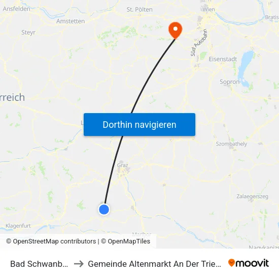 Bad Schwanberg to Gemeinde Altenmarkt An Der Triesting map