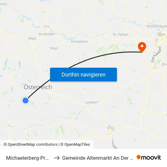 Michaelerberg-Pruggern to Gemeinde Altenmarkt An Der Triesting map