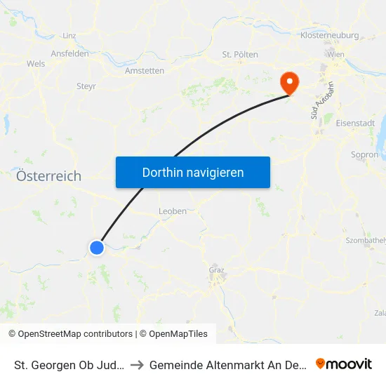 St. Georgen Ob Judenburg to Gemeinde Altenmarkt An Der Triesting map