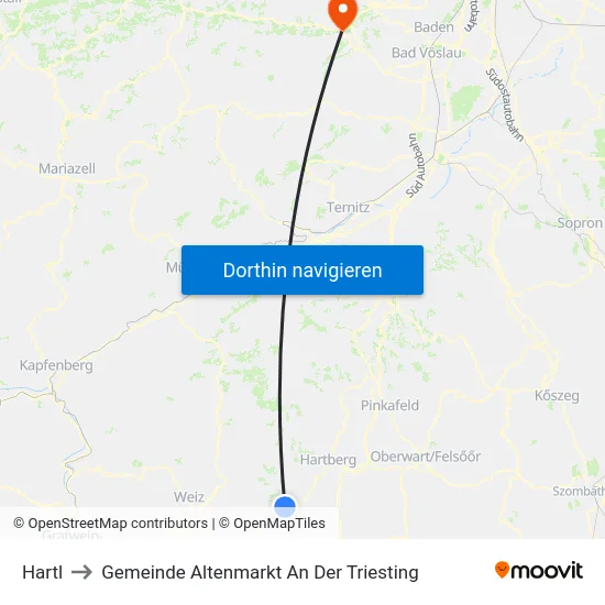 Hartl to Gemeinde Altenmarkt An Der Triesting map