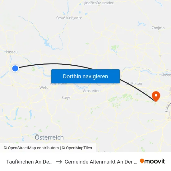 Taufkirchen An Der Pram to Gemeinde Altenmarkt An Der Triesting map