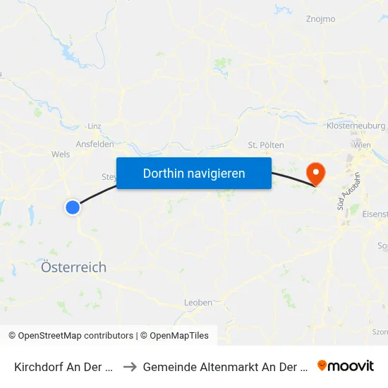 Kirchdorf An Der Krems to Gemeinde Altenmarkt An Der Triesting map