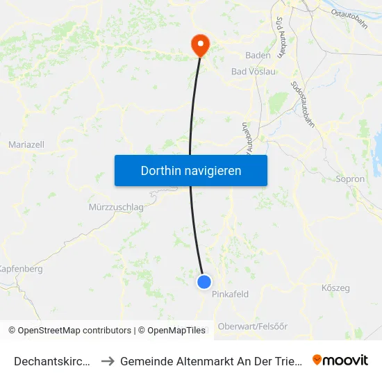 Dechantskirchen to Gemeinde Altenmarkt An Der Triesting map