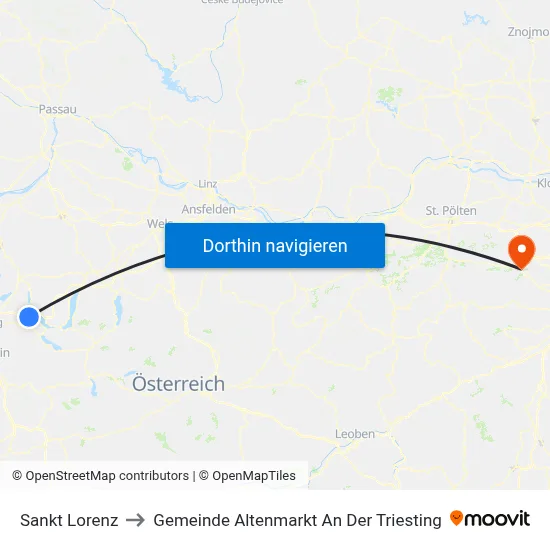 Sankt Lorenz to Gemeinde Altenmarkt An Der Triesting map